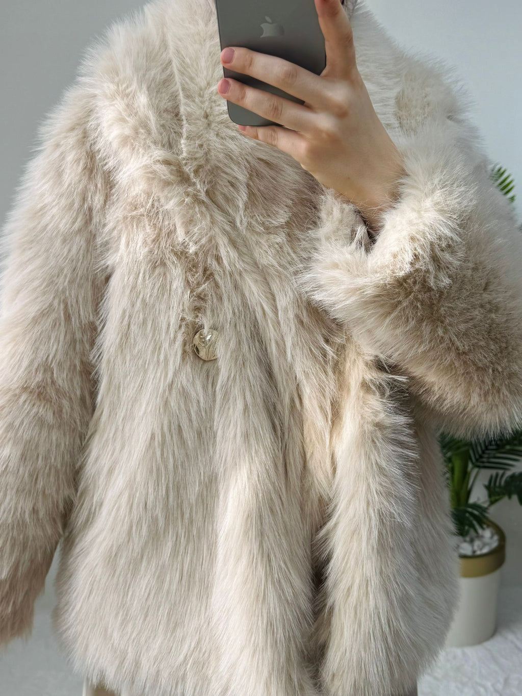 GOLD DÜĞME DETAY SUNİ KÜRK