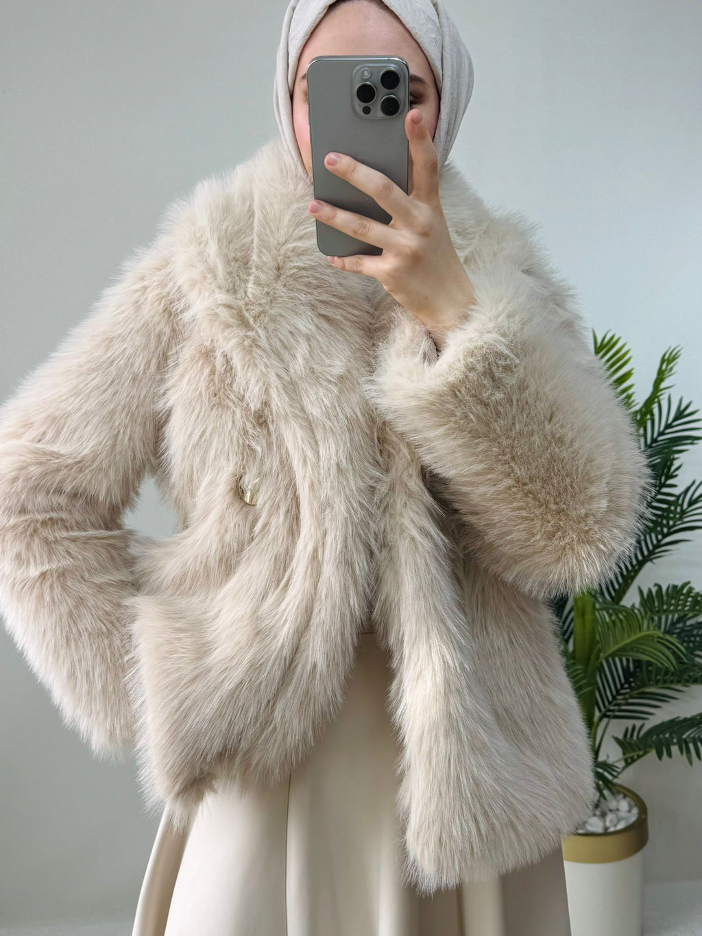 GOLD DÜĞME DETAY SUNİ KÜRK