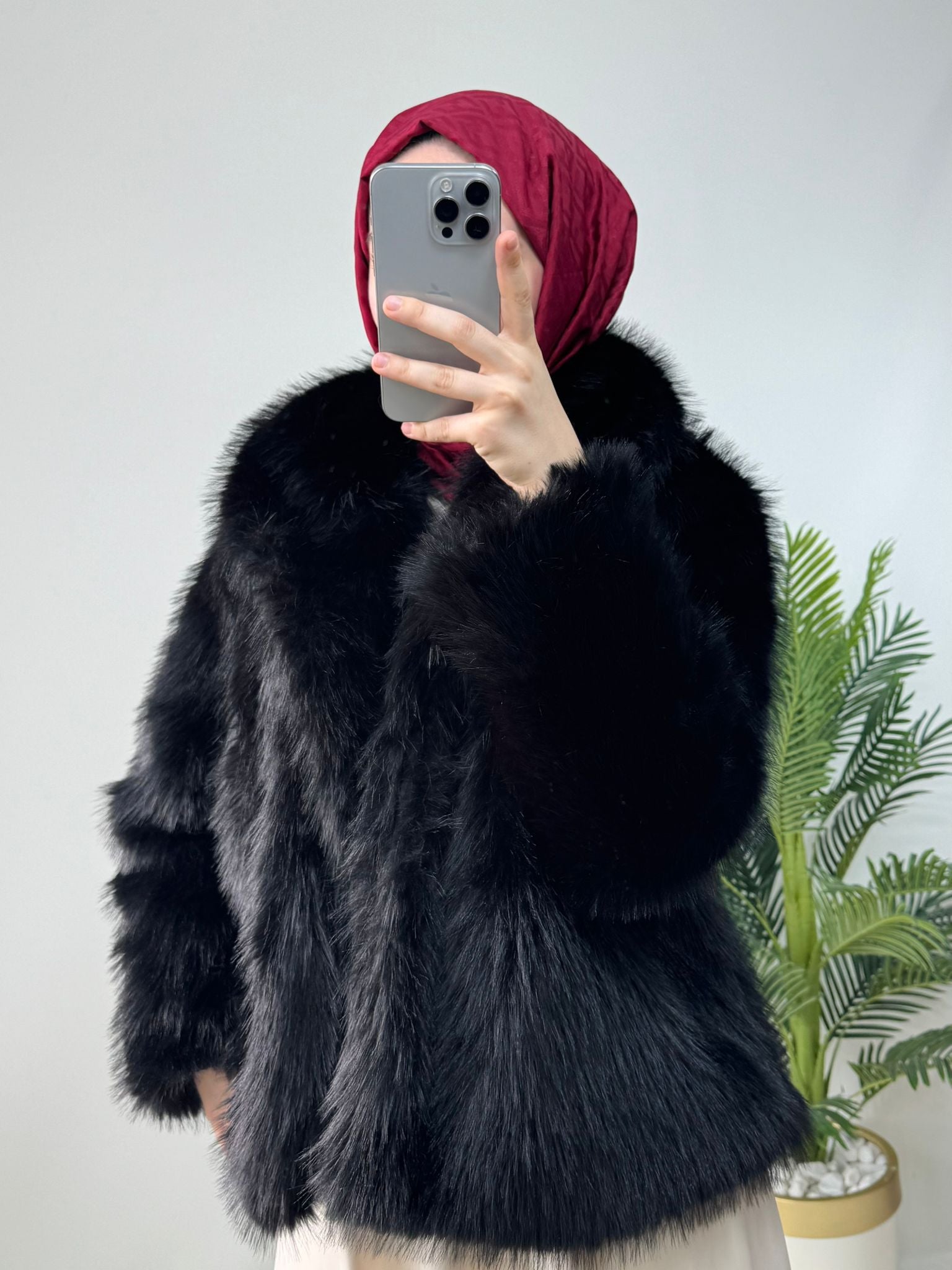 GOLD DÜĞME DETAY SUNİ KÜRK