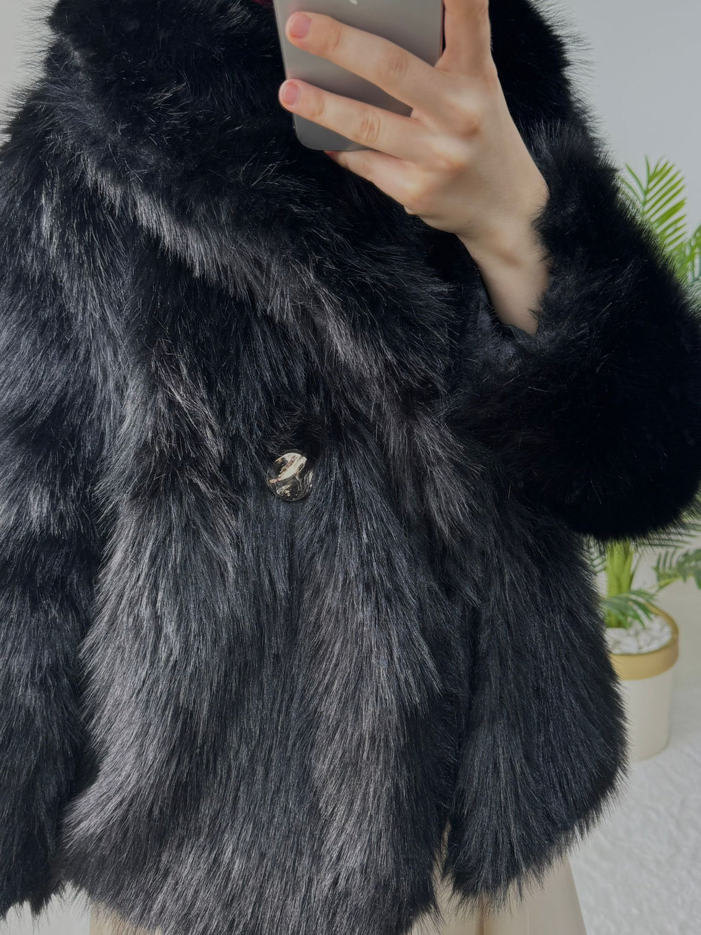 GOLD DÜĞME DETAY SUNİ KÜRK