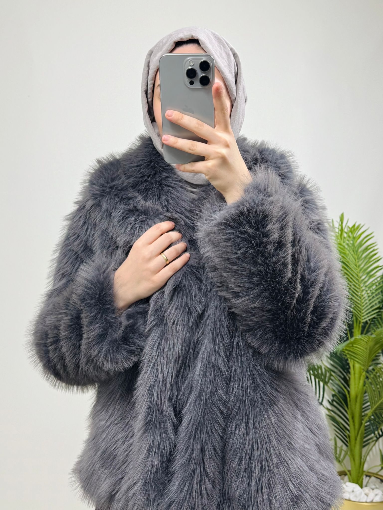 GOLD DÜĞME DETAY SUNİ KÜRK